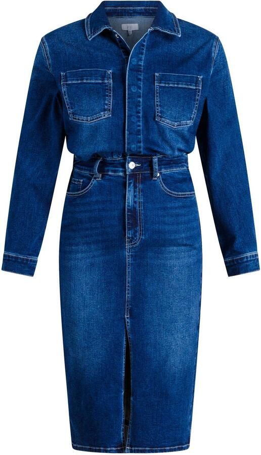 Yest midi spijkerjurk dark blue denim - Foto 3