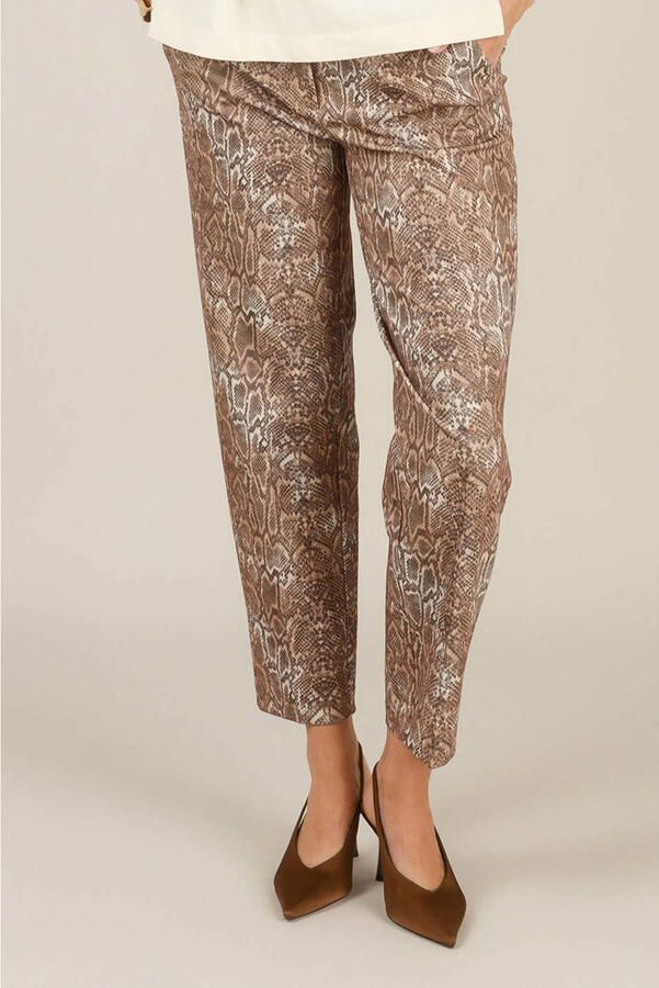 Yest slim regular waist cropped broek bruin