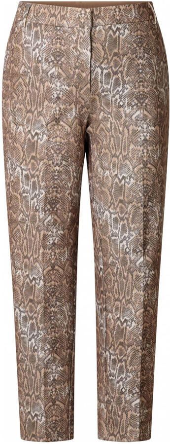 Yest slim regular waist cropped broek bruin - Foto 3