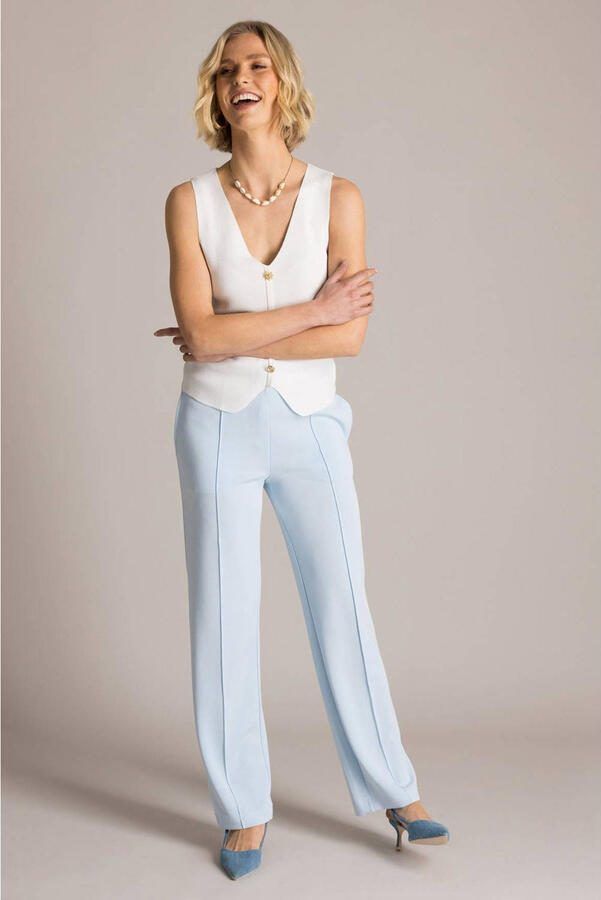 Yest straight regular waist broek lichtblauw - Foto 2