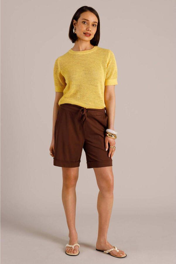 Yest straight regular waist casual short bruin - Foto 3