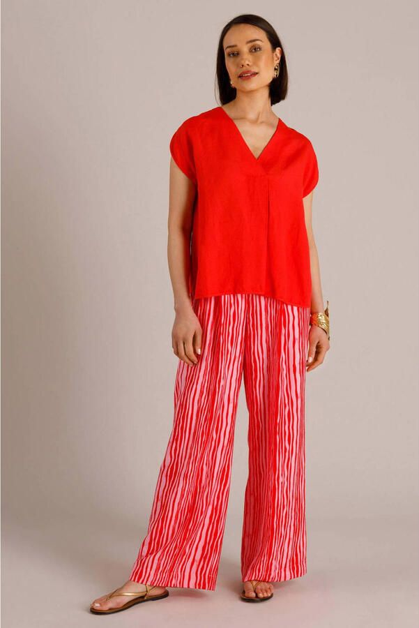 Yest top met linnen rood - Foto 3