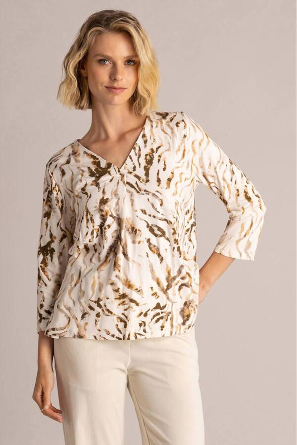 Yest top met print meerkleurig