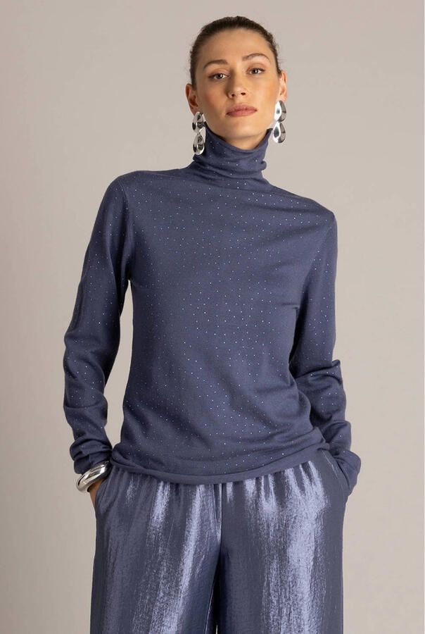 Yest top met strass-steentjes blauw