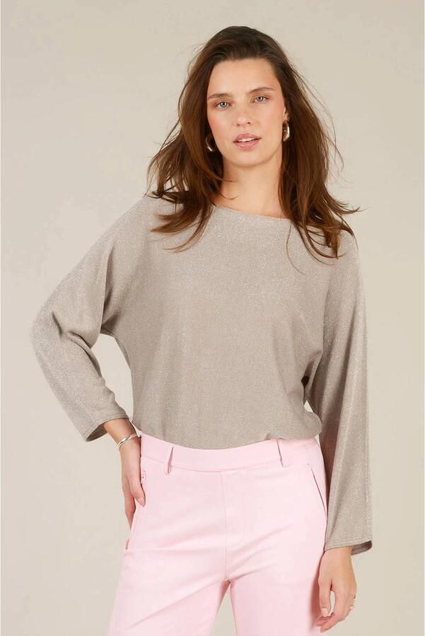 Yest top taupe met glitter