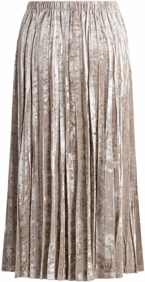 Yest velours midi plissé rok taupe - Foto 3