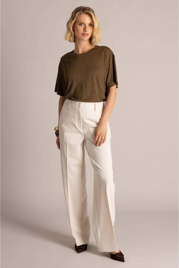 Yest wide leg broek beige - Foto 2