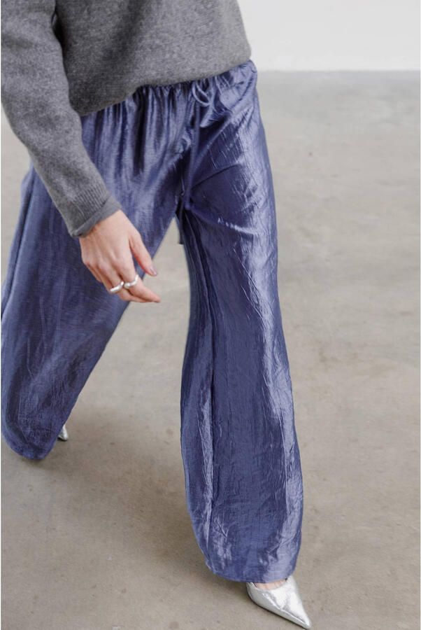 Yest wide leg broek blauw