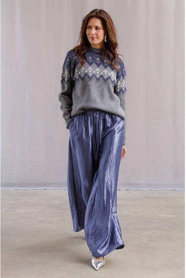 Yest wide leg broek blauw - Foto 3