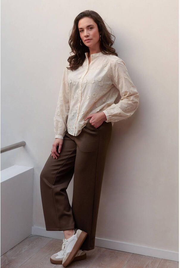 Yest wide leg broek bruin - Foto 2