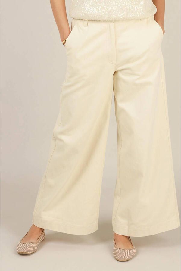 Yest wide leg broek ecru