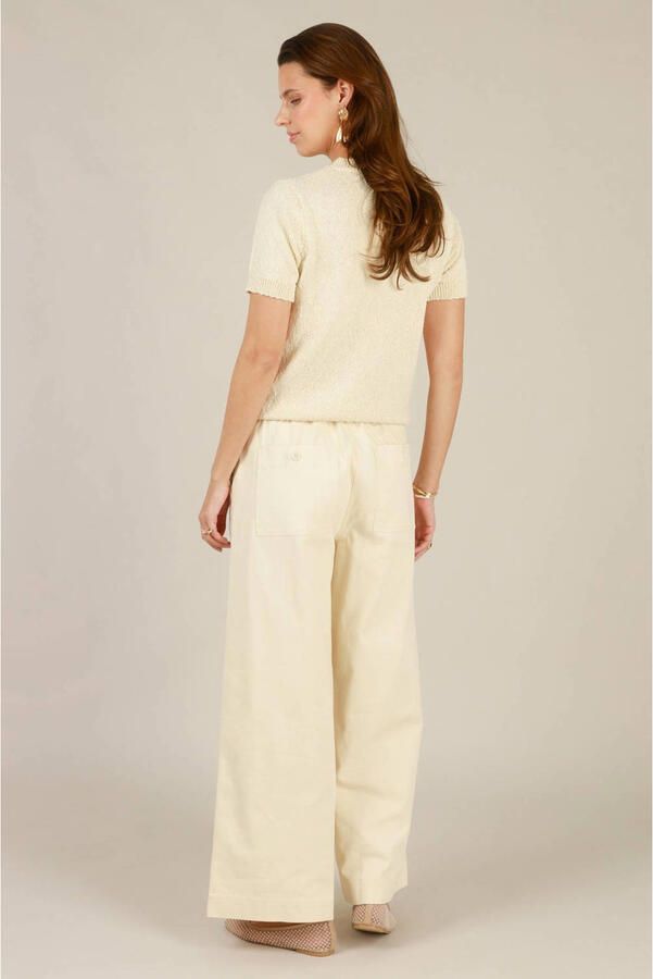 Yest wide leg broek ecru - Foto 3