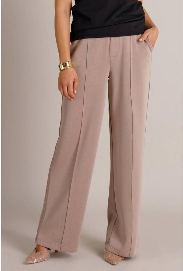 Yest wide leg broek taupe