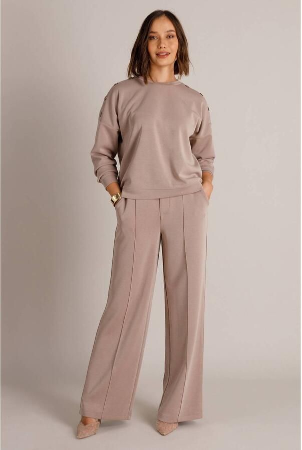 Yest wide leg broek taupe - Foto 2