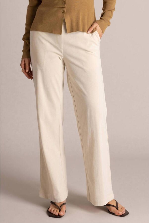 Yest wide leg corduroy broek beige