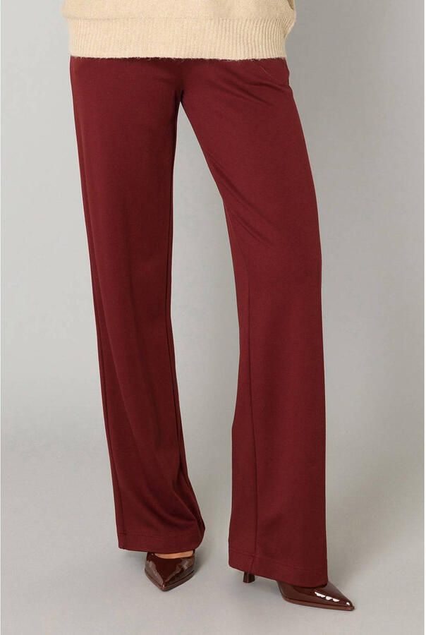 Yest wide leg high waist casual broek donkerrood