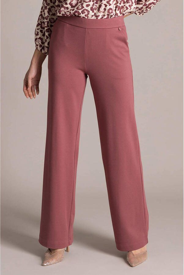 Yest wide leg regular waist broek oudroze