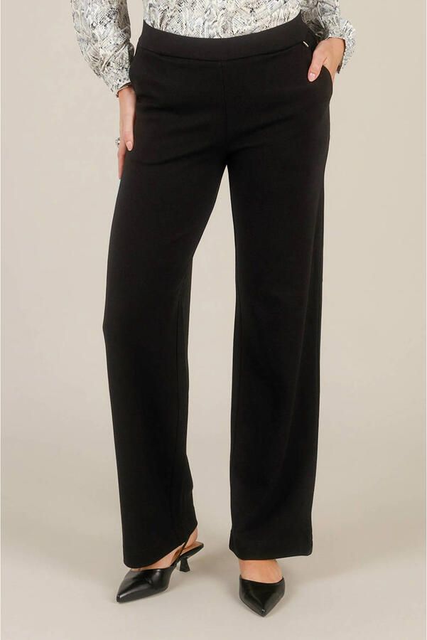 Yest wide leg regular waist broek zwart