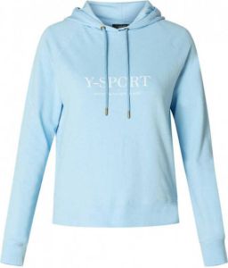 Yesta hoodie Horaa met tekst lichtblauw wit