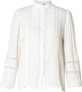 Yesta semi-transparante blouse Jelina met broderie wit