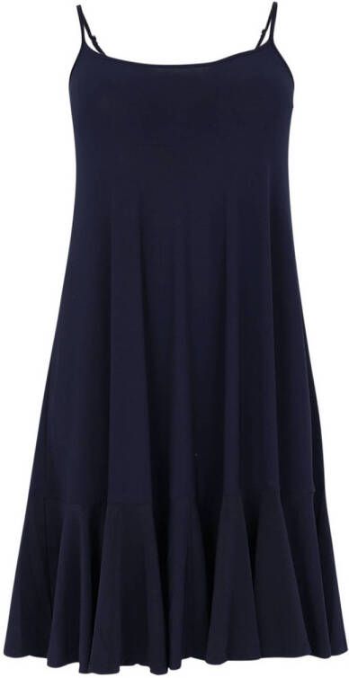 Yoek A-lijn jurk DOLCE van travelstof donkerblauw