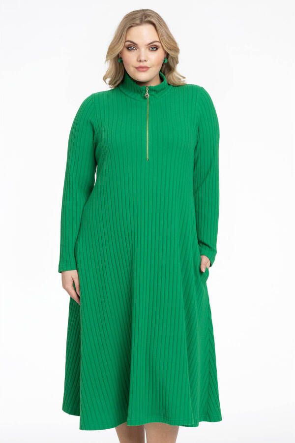 Yoek A-lijn jurk groen