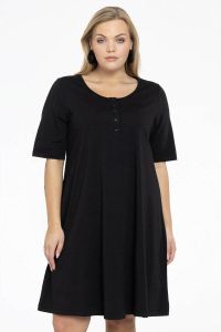Yoek A-lijn jurk met biologisch katoen zwart
