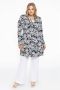 YOEK blazer DOLCE van travelstof met all over print zwart wit - Thumbnail 1