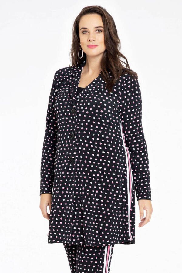 Yoek blazer SPRINKLE met contrastbies zwart wit