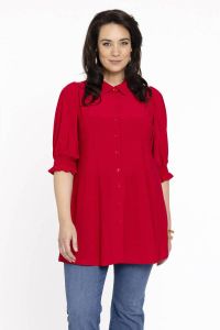 Yoek blouse DOLCE van travelstof rood