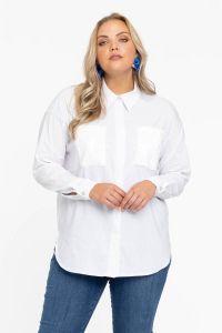 Yoek blouse met pailletten wit