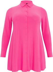 Yoek blouse van travelstof roze