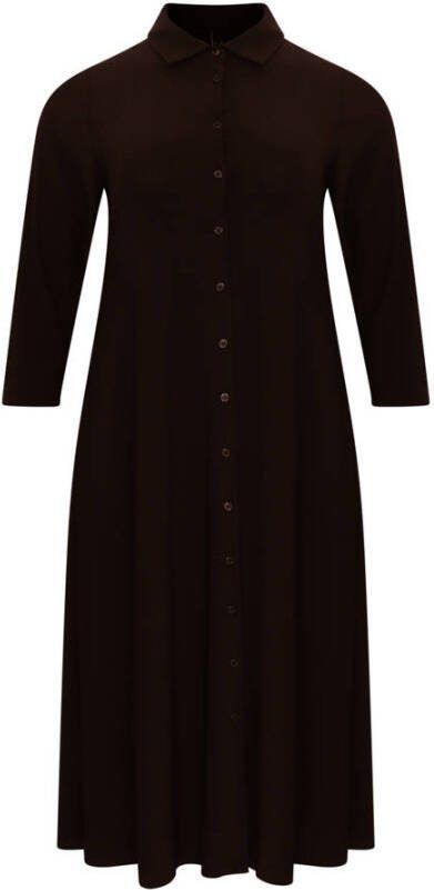YOEK blousejurk DOLCE van travelstof bruin - Foto 3