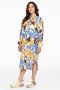 YOEK blousejurk met all over print wit oker blauw - Thumbnail 1