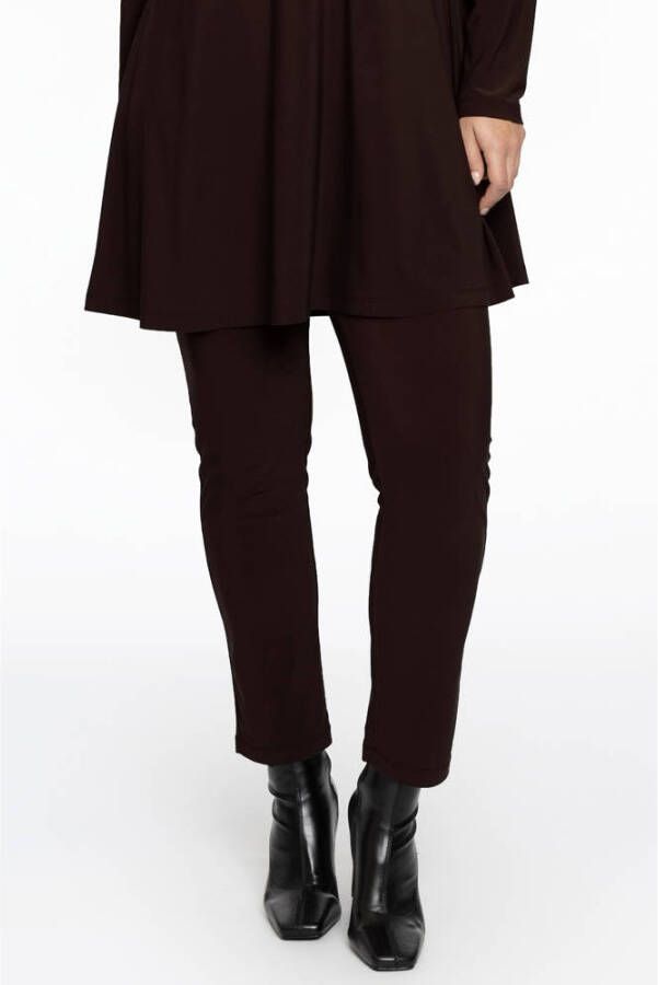 YOEK cropped slim fit tregging DOLCE van travelstof bruin - Foto 2