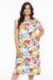 YOEK gebloemde blousejurk van travelstof DOLCE wit groen rood blauw - Thumbnail 1