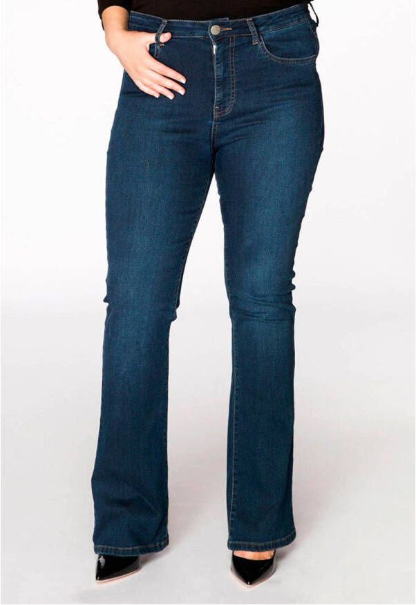 Yoek high waist flared jeans dark denim