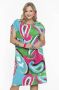 Yoek jurk DOLCE van travelstof met paisleyprint groen roze blauw - Thumbnail 1