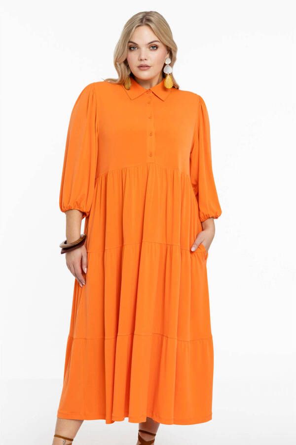 Yoek jurk DOLCE van travelstof oranje