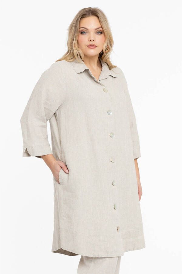 Yoek linnen blouse ecru
