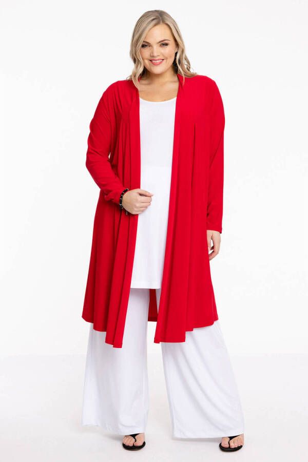 YOEK loose fit broek DOLCE van travelstof wit