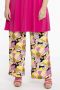 YOEK loose fit broek van travelstof met all over print lichtgeel zwart roze - Thumbnail 1