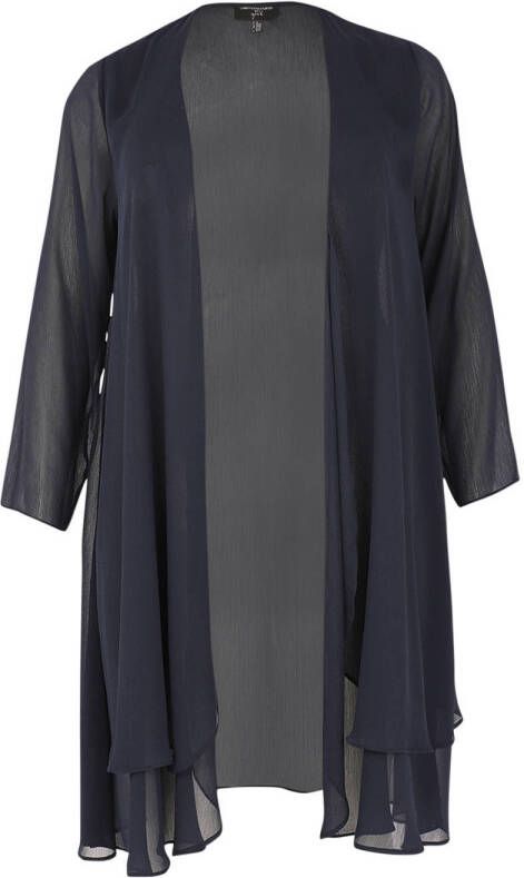 Yoek Loretta's Favourites vest van voile donkerblauw