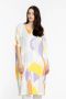 Yoek PORTRAITS jurk FLOWLY met grafische print wit paars geel - Thumbnail 1