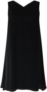 Yoek semi-transparante jurk VOILE van gerecycled polyester zwart