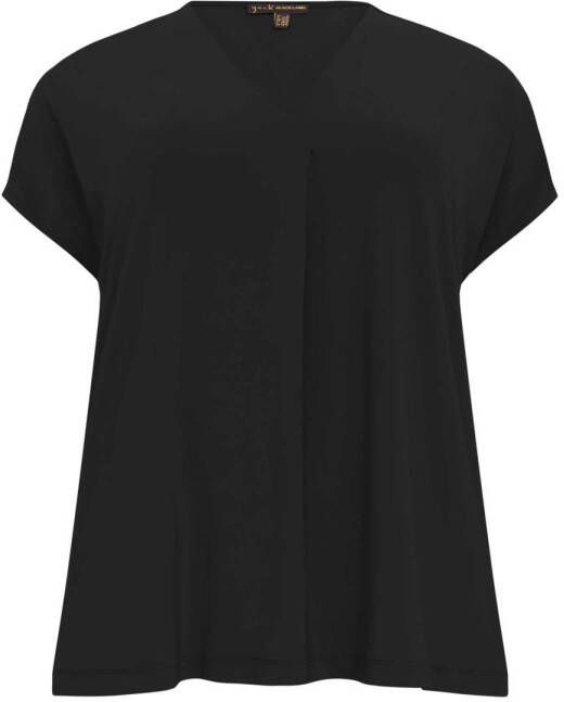 Yoek T-shirt DOLCE van travelstof zwart