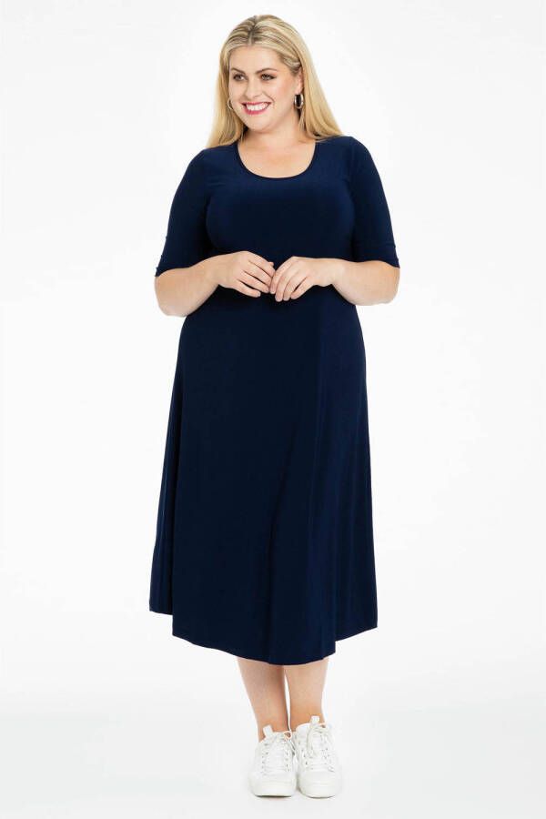 YOEK T-shirtjurk DOLCE met plooien donkerblauw