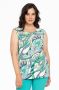 YOEK top DOLCE van travelstof met all over print wit turquoise - Thumbnail 1