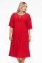 Yoek A-lijn jurk van travelstof DOLCE rood - Thumbnail 1
