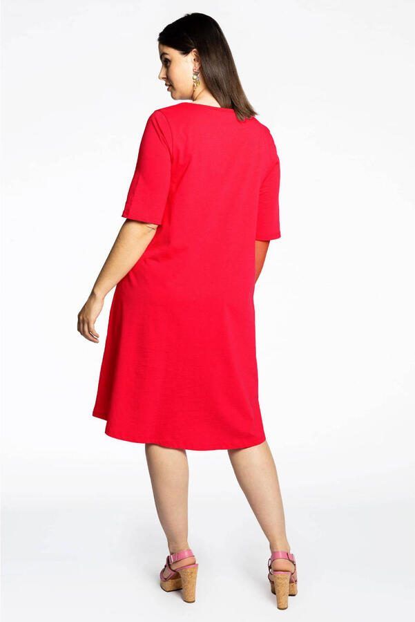 YOEK A-lijn jurk COTTON rood - Foto 2